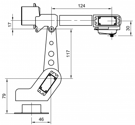 Technische Zeichnung 6 Achs Knickarm Roboter Bausatz R-B