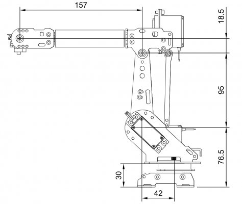 Technische Zeichnung 6 Achs Knickarm Roboter Bausatz R-D